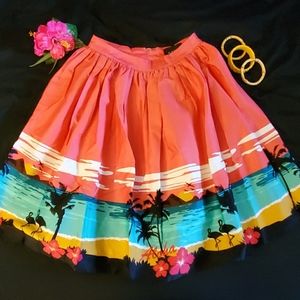 NWT Retro Rockabilly Pinup Aloha Circle Skirt